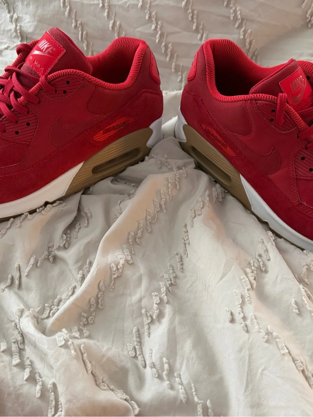 Nike Women's Red Suede Low-Top Sneakers